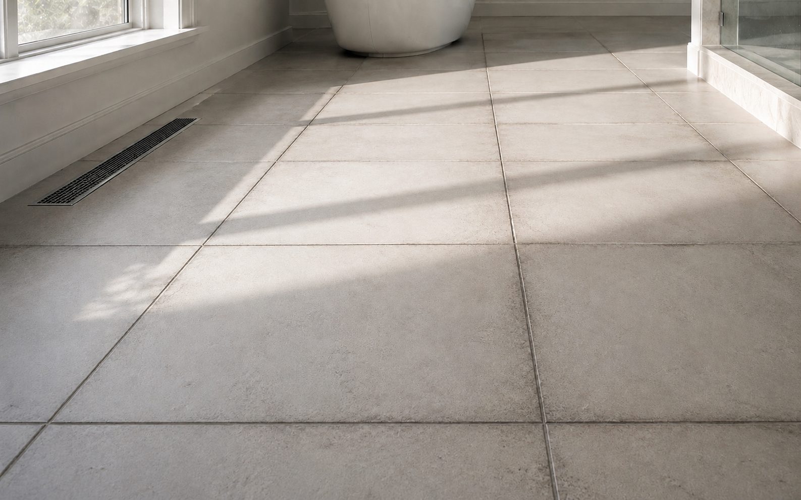 Restored bathroom tile floor